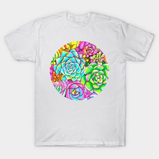 Succulent Pattern T-Shirt